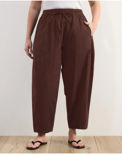 Atmos&Here Curvy - Sienna Cotton Barrel Leg Pants