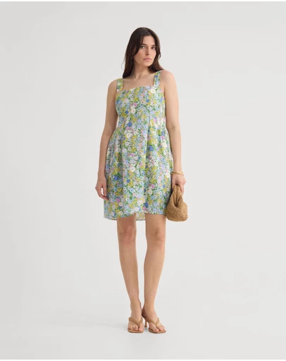 Oxford - Terra Ditsy Floral Linen Dress