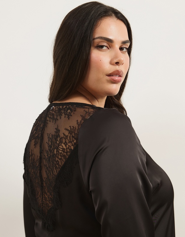 Atmos&Here Curvy - Mirelda Satin Lace Mini Dress