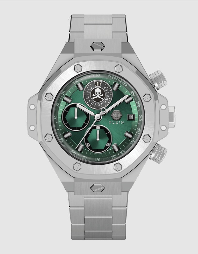 Philipp Plein - Plein Chrono Royal - Silver-Tone with 46mm Green Dial