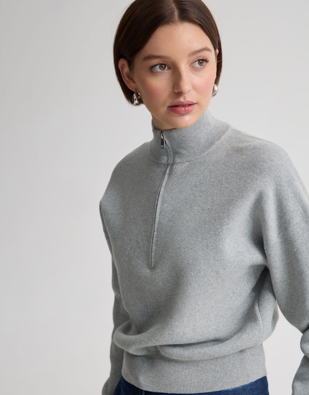 Oxford - Victoria Crop Zip Neck Knit