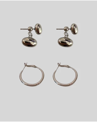 KAJA Clothing - Circle and Peans Earrings 2pc