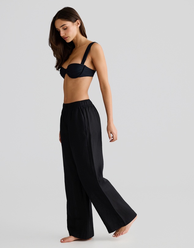 Vacay Swimwear - Black Linen Pants