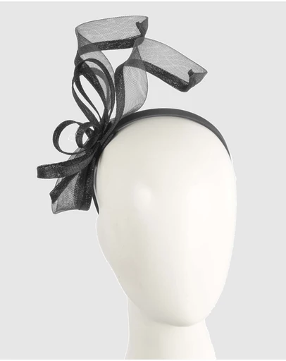 Max Alexander - Small Black Sinamay Loops Fascinator