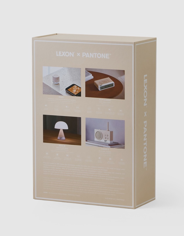 Lexon - Lexon GIFT Set PANTONE - Includes Mino+ Mini Speaker, Flip Classic Clock, Mina M Lamp, Thykho 3 Speaker - Sand