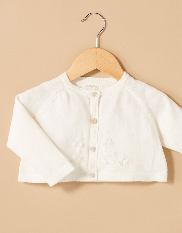 Purebaby - Embroidered Cardigan - Babies-Kids