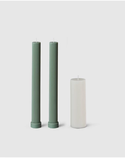 Black Blaze - Column Pillar Candle Combo
