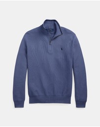Polo Ralph Lauren - Mesh-Knit Cotton Quarter-Zip Sweater