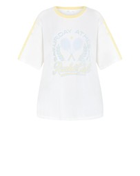 City Chic - Plus size Vintage Oversized Volley Tee - ivory