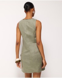 AERE - Jenna Linen Shift Mini Dress