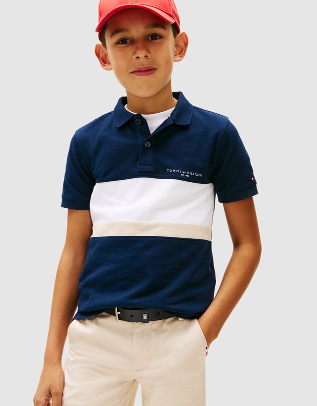 Tommy Hilfiger - Boys Regular Fit Colour-Blocked Pique Polo Shirt - Teens