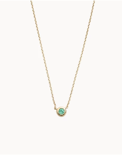 Kirstin Ash - Petite Birthstone Necklace May Emerald