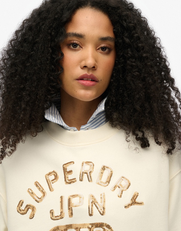 Superdry - Embellished Varsity Loose Crew