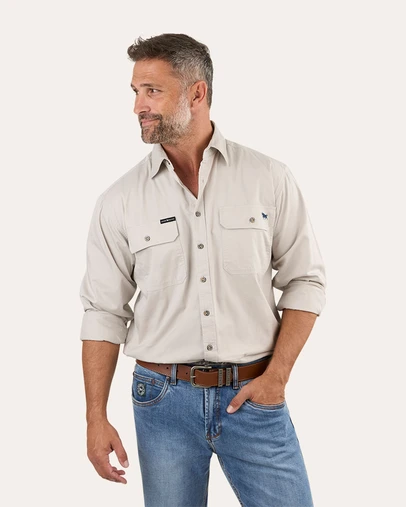 Ringers Western - King River Mens Half Button Work Shirt
