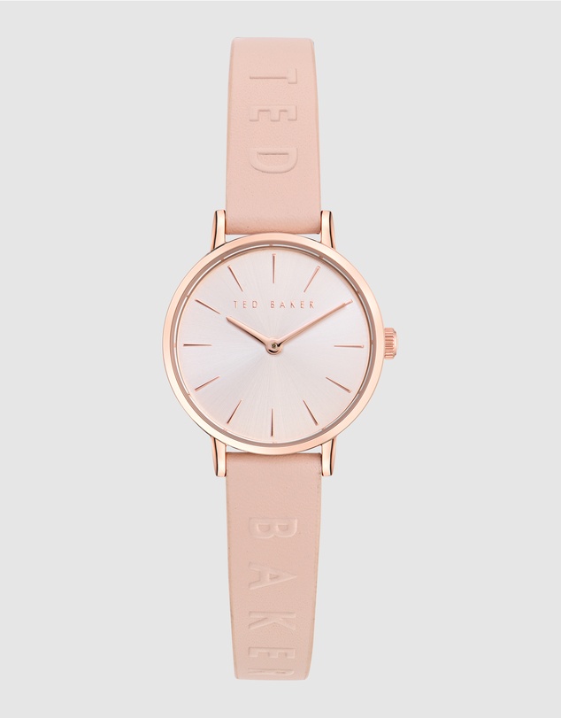 Ted Baker - Staciie 28mm Pink Dial and Embossed Leather Strap