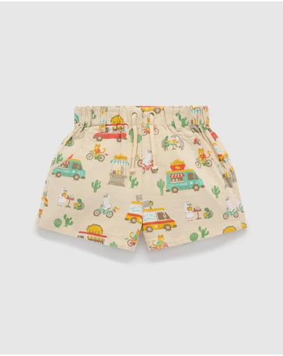 Purebaby - Pull on Printed Short -Kids-Babies