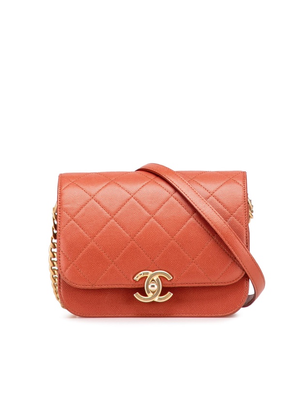 Pre-Loved by Azura Reborn - Pre-Loved Mini CC Quilted Caviar Messenger Single Flap