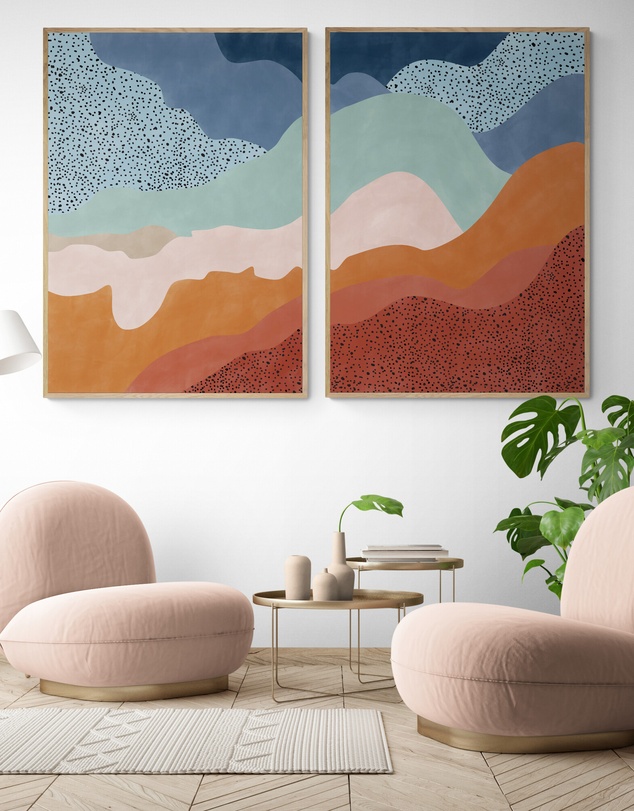 Inka Arthouse - Sunset Mountain Set by Elena Ristova