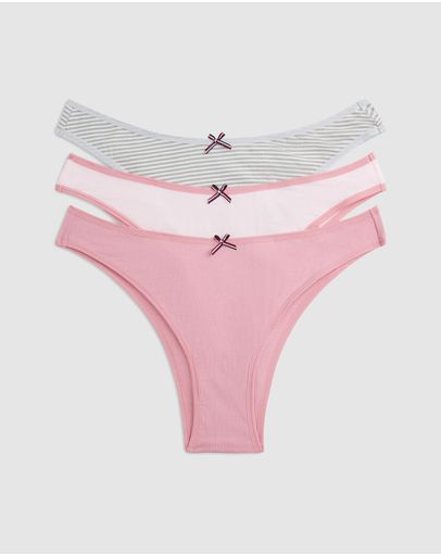 Little Rosey & Grey Stripe & Light Pink
