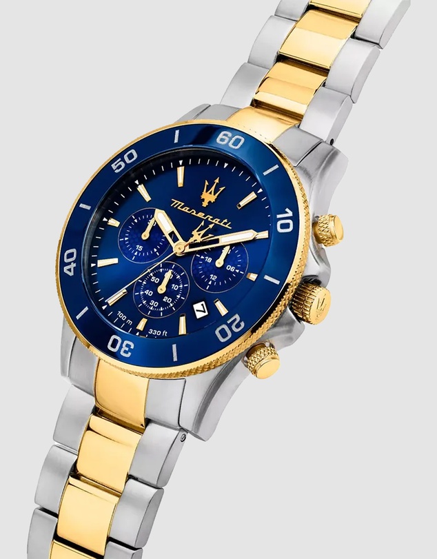 Maserati - Maserati Competizione 43mm Blue Two Tone Stainless Steel Watch