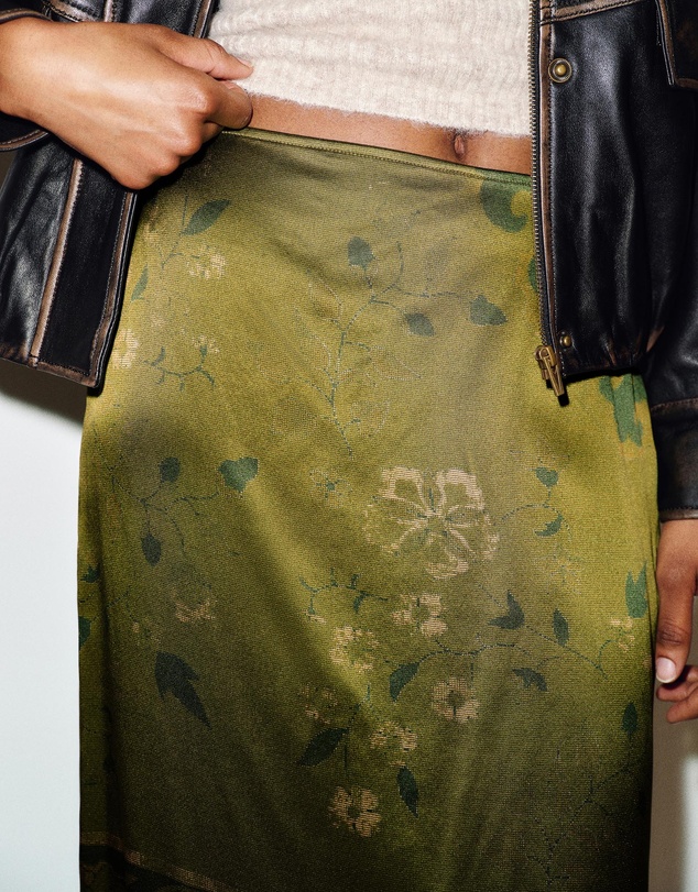Reformation - Helen Low Waist Silk Midi Skirt