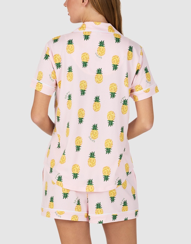 Kate Spade - Printed Jersey Button Up Short Sleeve Short Pyjama Set