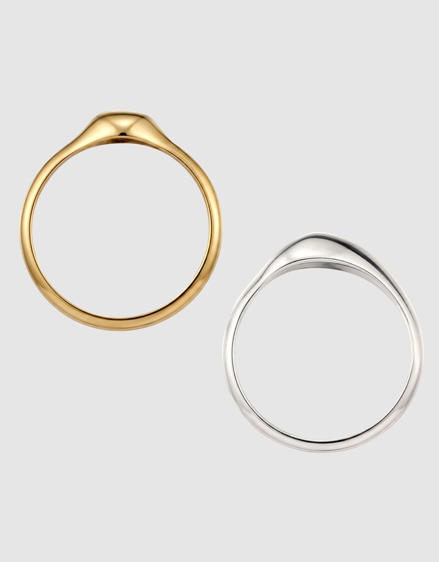 Elli Jewelry - Two-Tone Wave Ring Set in 925 Silver