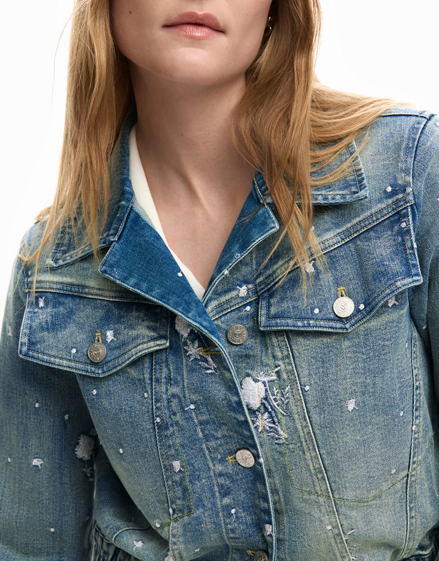 Desigual - Trucker jacket with embroidery