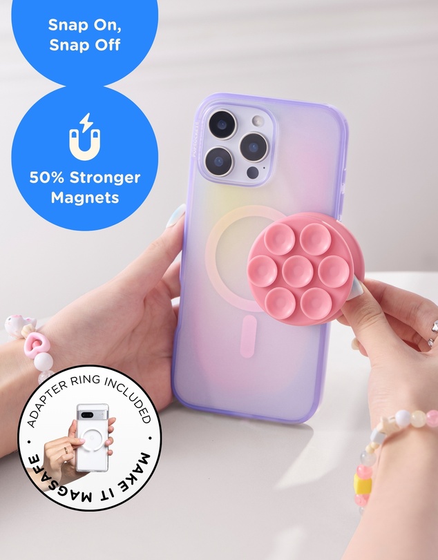 PopSockets - PopGrip SuckUp Suction MagSafe 3in1 Phone Grip Holder Stand