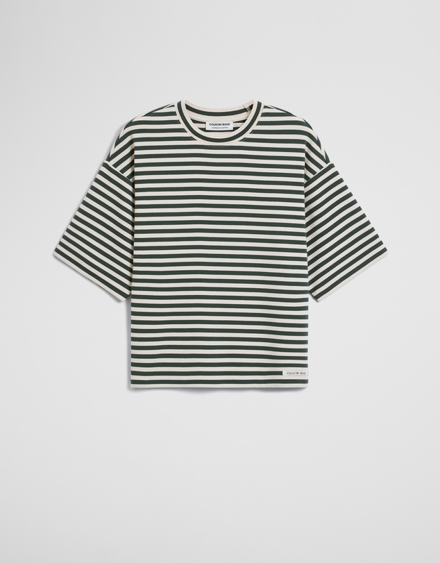 Country Road - Australian Cotton Blend Stripe Boxy T-shirt