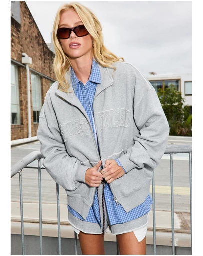 Subtitled - Brie Funnel Oversized Zip Thru Jacket