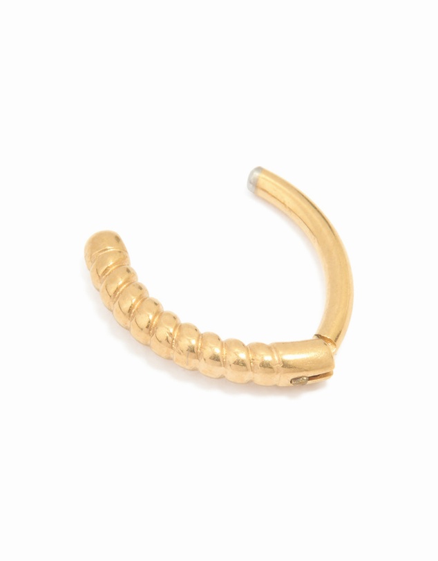 Lovisa - Gold Plated Titanium Twisted Half Hoop Belly Ring