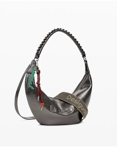 Desigual - Medium metallic crossbody bag with 3D logo