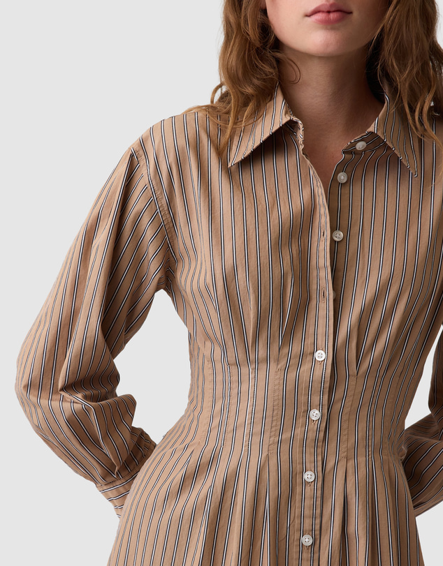 GAP - Organic Cotton Pleated Mini Shirtdress