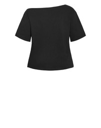 City Chic - Plus size Asymmetrical Cotton Tee - black