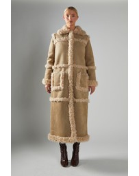 Glamorous - Longline Shearling Trim Coat