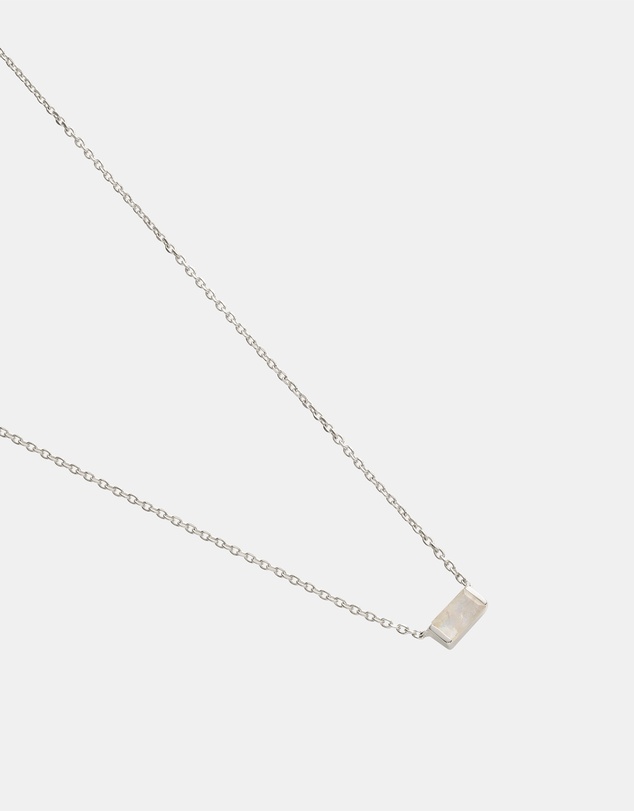 Kirstin Ash - Baguette Birthstone Necklace June Moonstone