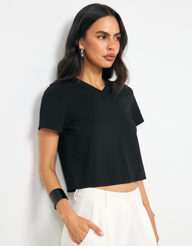 AERE - Cotton V-Neck T-Shirt