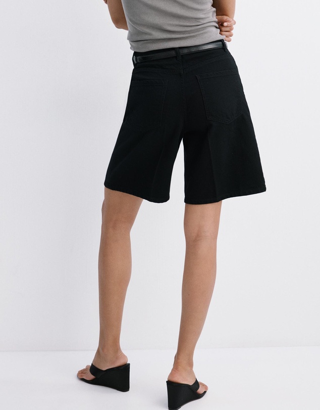 M.N.G - High-Waist Straight-Fit Denim Shorts