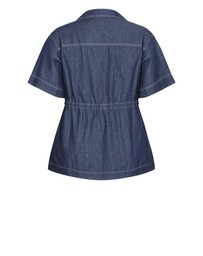 City Chic - Plus size Mikayla Denim Shirt - dark wash