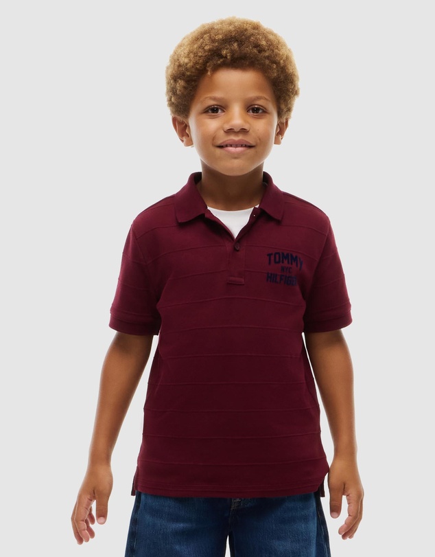 Tommy Hilfiger - Textured Jersey Brand Polo SS - Kids