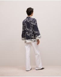 Trenery - Iluna Spliced Shirt in Night Sky