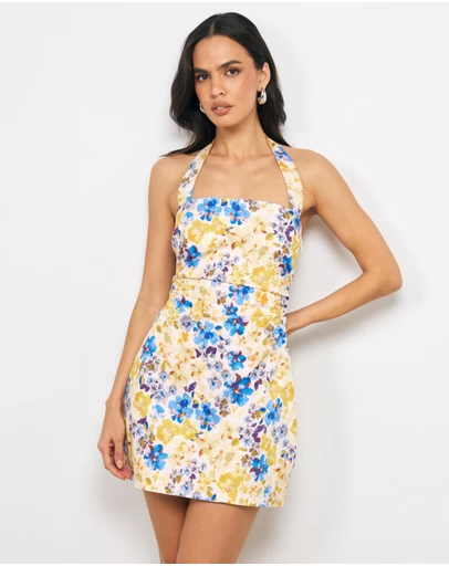AERE - Elodie Cotton Halter Mini Dress