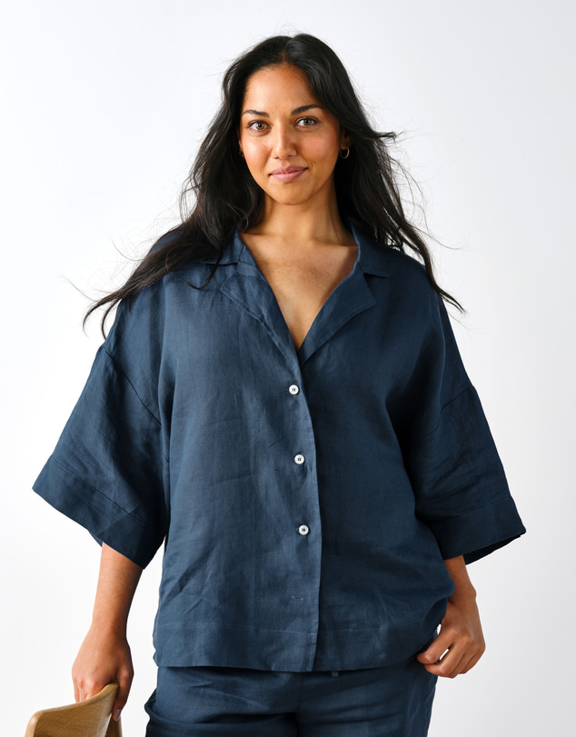 Linen House - Nimes Pure Linen Wide-Sleeved Shirt