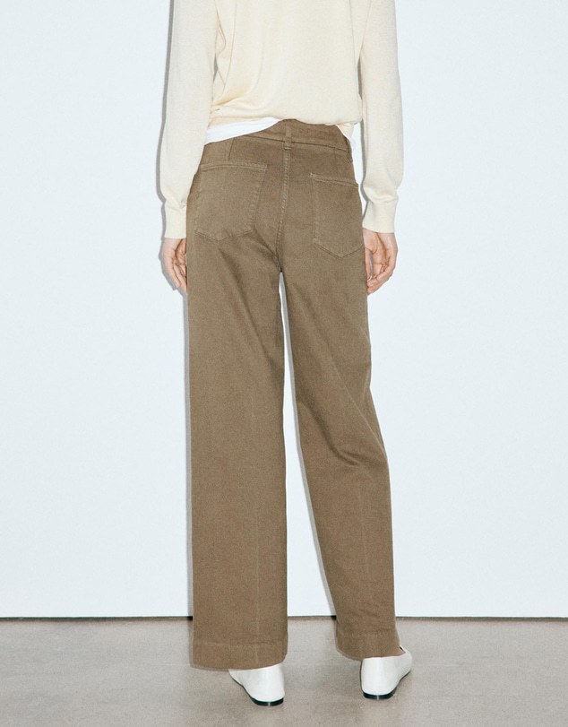 M.N.G - High-Waisted Wide Leg Jeans with Stitching