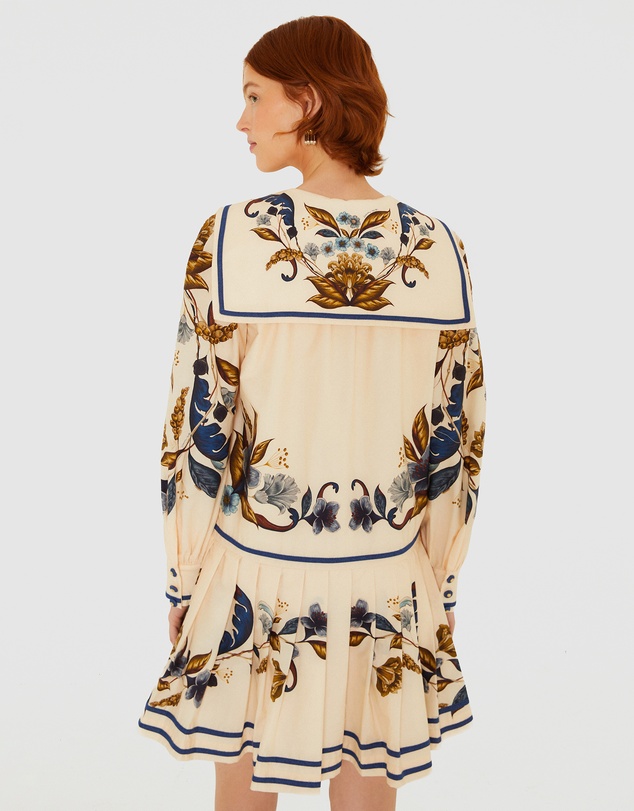 Farm Rio - Golden Nature Long Sleeve Mini Dress