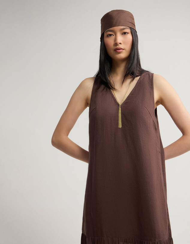 Oxford - Fenna Linen And Georgette Dress