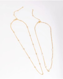 Lovisa - Gold Plated Freshwater Pearl Layered Necklace