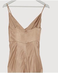 Revibe - Repaired Shona Joy La Lune Cross Draped Maxi Dress - AU 8