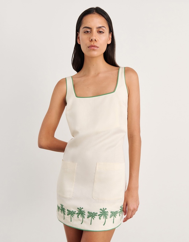 Jag - Palm Embroidered Mini Dress